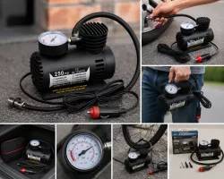 Автомобильный компрессор Air Pump Ji030 12V - встроенный манометр, 250 PSI, питание от прикуривателя thumbnail