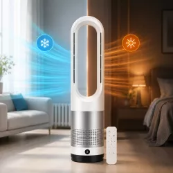 Безлопастной вентилятор-обогреватель Germatic 2в1 - 1200W, LED-дисплей, сенсорное управление, пульт ДУ, автоповорот 80° thumbnail
