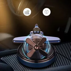 Автомобильный ароматизатор на солнечной батарее - Самолет Vert-15, вращающийся пропеллер, многоразовое использование thumbnail