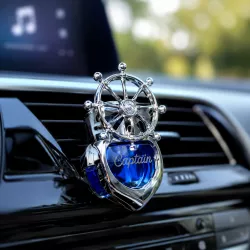 Автомобильный ароматизатор Штурвал Vert-17 - вращающийся, крепление на дефлектор, металл и пластик, сменный картридж thumbnail