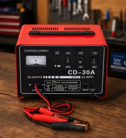 Зарядное устройство Heckermann CD-30A - 12В/24В, 30А, компактное, встроенный амперметр, свинцово-кислотные батареи thumbnail