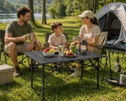 Складной туристический стол Profi Camp 95x55x50 см - алюминиевая конструкция, до 50 кг нагрузки, с сумкой-чехлом thumbnail