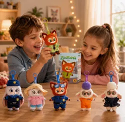 Коллекционная фигурка-сюрприз Zootopia брелок - винил и плюш, компактный размер, случайный персонаж thumbnail