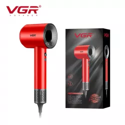 Фен профессиональный VGR V-445 Красный - 1600 Вт, 3 уровня обдува, 4 температурных режима, бесщеточный мото thumbnail