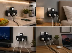 Сетевой фильтр с подсветкой - 3 розетки, 2500Вт, 2xUSB, Type-C, защита от перенапряжений, отдельные выключатели thumbnail