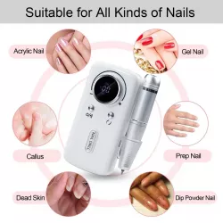 Портативный фрезер для маникюра Nail Polisher Machine V1 - 45000 об/мин, 6 насадок, ЖК-дисплей, до 10 часов работы thumbnail