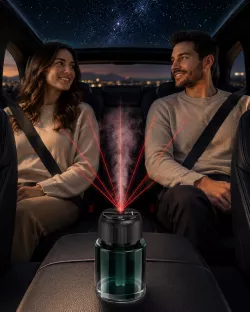 Увлажнитель-ароматизатор XT016 для авто - стеклянный корпус, LED подсветка, датчик вибрации, Type-C thumbnail