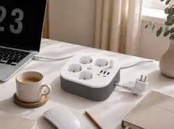 Сетевой фильтр-удлинитель 4 м, 2500 Вт - 4 розетки EURO, 2 USB, 1 Type-C, LED индикатор, белый thumbnail