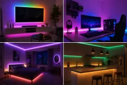 Светодиодная лента RGB 10м - Bluetooth и пульт, SMD5050, питание от USB, гибкая конструкция thumbnail