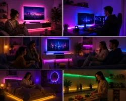 Светодиодная лента RGB 20 м с Bluetooth и USB - SMD5050, пульт в комплекте, гибкая конструкция thumbnail