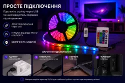 Светодиодная лента RGB 20 м с Bluetooth и USB - SMD5050, пульт в комплекте, гибкая конструкция thumbnail
