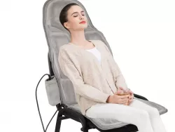 Массажная накидка для кресла Massage - вибрация, разминание, инфракрасный прогрев, 5 роликов, 2 режима, питание 220В/12В, для дома и автомобиля thumbnail