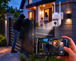 Поворотная IP Wi-Fi камера HX-A1536C - Погодозащитная, Ночное видение, Детекция движения, Уличная и Внутренняя thumbnail