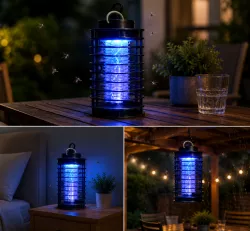 Электрическая антимоскитная лампа Mosquito Control Lamp - УФ свет, USB питание, 3 Вт, петля для подвешивания, безопасна для детей и животных thumbnail
