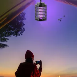 Электрическая антимоскитная лампа Mosquito Control Lamp - УФ свет, USB питание, 3 Вт, петля для подвешивания, безопасна для детей и животных thumbnail