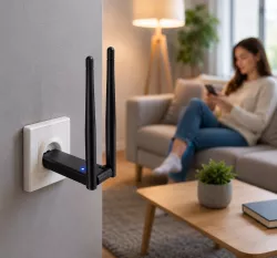 Wi-Fi Репитер с USB Питанием - Две Антенны, 300 Мбит/с, Устранение Мертвых Зон, Совместимость с Роутерами thumbnail