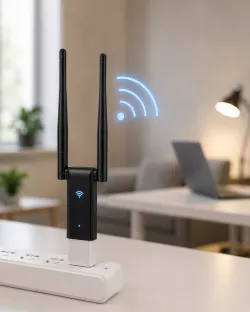 Wi-Fi Репитер с USB Питанием - Две Антенны, 300 Мбит/с, Устранение Мертвых Зон, Совместимость с Роутерами thumbnail