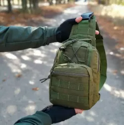 Тактическая сумка через плечо 5л - влагостойкая, нейлон 800D, система MOLLE, переставляемая лямка thumbnail