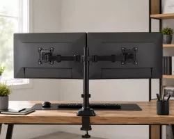 Настольный кронштейн для двух мониторов Z022 - 17"-33", газлифт, поворот 360°, алюминиевый сплав thumbnail