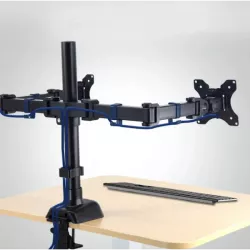 Настольный кронштейн для двух мониторов Z022 - 17"-33", газлифт, поворот 360°, алюминиевый сплав thumbnail