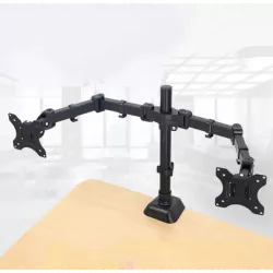 Настольный кронштейн для двух мониторов Z022 - 17"-33", газлифт, поворот 360°, алюминиевый сплав thumbnail