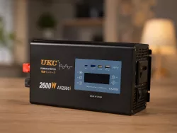 Инвертор автомобильный UKC AX2600i - 2600W, чистая синусоида, LCD-дисплей, защита, 3 USB, 1 Type-C thumbnail