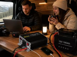 Автомобильный инвертор SU-KAM RPI-1000W - 12V DC на 220V AC, 1000W, алюминиевый корпус, активное охлаждение thumbnail