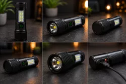 Аккумуляторный фонарик UKC Luminous S100 - LED, 4 режима, встроенный аккумулятор, зарядка от USB thumbnail