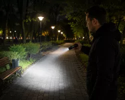 Аккумуляторный фонарик UKC Luminous S200 - LED освещение, 4 режима, зарядка USB Type-C, боковая панель thumbnail