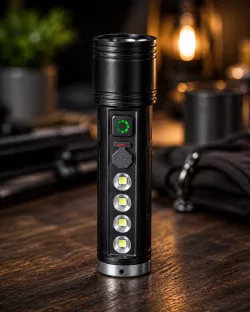 Аккумуляторный фонарик UKC Luminous S200 - LED освещение, 4 режима, зарядка USB Type-C, боковая панель thumbnail
