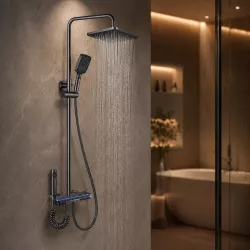 Душевая система Faucet CR-25HT007 с LED-подсветкой - металл, верхний и ручной душ, смеситель thumbnail