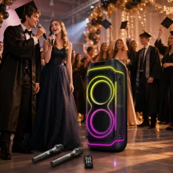 Портативная акустика ZXX-5540 - 100 Вт, Bluetooth, USB, FM, LED-подсветка, 2 микрофона, пульт ДУ thumbnail