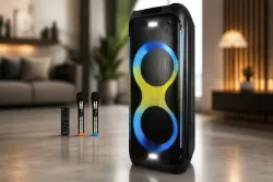 Портативная колонка ZXX-5580 с Bluetooth и RGB подсветкой - 80 Вт, 2 микрофона, TWS, до 6 ч работы thumbnail