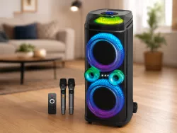 Портативная акустика ZXX-9900 - 80 Вт, 2 микрофона, Bluetooth, USB, FM, LED RGB-подсветка thumbnail