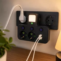Сетевой фильтр HG-275 с LED-подсветкой - 2 розетки, 2500 Вт, 2 USB, Type-C, защита от перенапряжения thumbnail