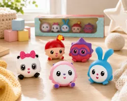 Игровой набор фигурок для ванны Малышарики - 5 шт, пищащие, мягкий материал, от 3 лет thumbnail