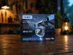 Налобный фонарь UKC M10 Pro - мощный LED свет, зарядка USB Type-C, регулируемый наклон, влагозащита thumbnail