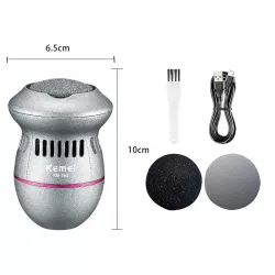 Электрическая пилка для пяток Kemei KM-553 - USB-зарядка, аккумулятор 1000 mAh, до 60 минут работы, для удаления огрубевшей кожи thumbnail
