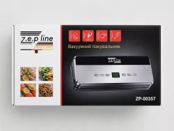 Вакуумный упаковщик ZepLine 200 Вт с сенсорным LED-дисплеем - Множество режимов, 20 пакетов и ролик, Поддержка контейнеров thumbnail