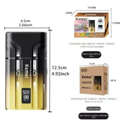 Электробритва Kemei KM-T418 с УФ-стерилизацией - 3 режима, 1400 мАч, IPX7, Type-C зарядка, 10000 об/мин thumbnail