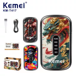 Электробритва Kemei KM-T417 - фольговая, 1200 мАч, 150 минут работы, легкий пластиковый корпус thumbnail