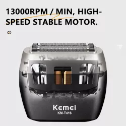Электробритва Kemei KM-T416 - 5 лезвий, 13000 об/мин, аккумулятор 1600 мАч, зарядка Type-C, до 60 минут работы thumbnail