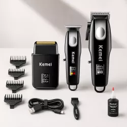 Набор для стрижки Kemei KM-8531 3в1 - машинка, триммер, шейвер, 4 насадки, LED-дисплей thumbnail