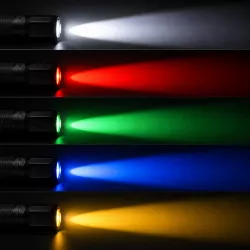 Ручной фонарик COBA CB-2506 PowerBank - 5 цветов света, светодиод TG WICK, USB-зарядка, алюминиевый корпус thumbnail