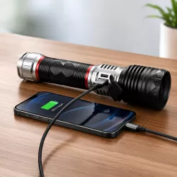 Ручной фонарь Bailong CB-G685 - 30 Вт, до 1000 м, Type-C зарядка, Power Bank, алюминиевый корпус thumbnail