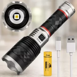 Ручной фонарь Bailong CB-G685 - 30 Вт, до 1000 м, Type-C зарядка, Power Bank, алюминиевый корпус thumbnail