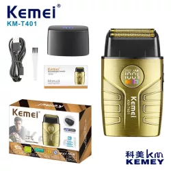 Электробритва Kemei KM-T401 - 3 скорости, LCD-дисплей, УФ-стерилизация, IPX7 водозащита, до 90 мин работы thumbnail