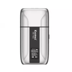 Электробритва Kemei KM-T402 - Сеточная, водонепроницаемая IPX7, 3 скорости, LED-дисплей, аккумулятор 1400 мАч thumbnail