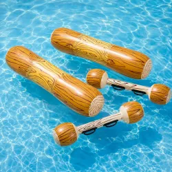 Надувной набор для водных игр Бревна и Биты - 2 надувных бревна, 2 биты, прочный ПВХ, яркий дизайн, 140x35 см thumbnail