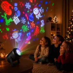 Детский LED-проектор Projection Lamp - 16 рисунков, 4 слайда, 3D эффект, мультиколор, кронштейн в комплекте thumbnail